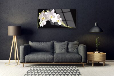 Image sur verre Tableau Fleurs floral blanc