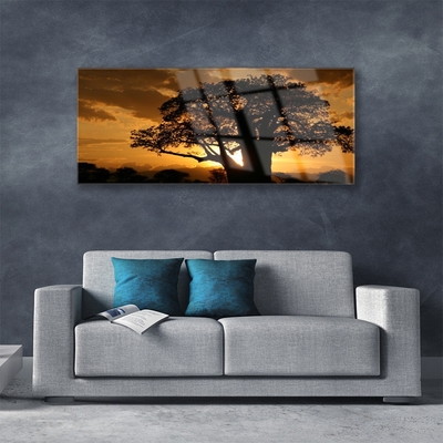 Image sur verre Tableau Arbre nature brun jaune