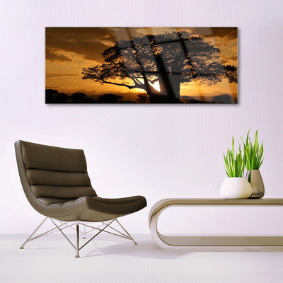 Image sur verre Tableau Arbre nature brun jaune