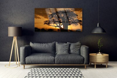 Image sur verre Tableau Arbre nature brun jaune