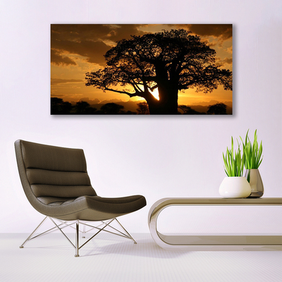 Image sur verre Tableau Arbre nature brun jaune