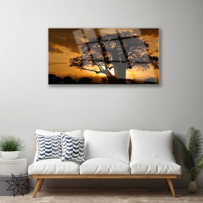 Image sur verre Tableau Arbre nature brun jaune