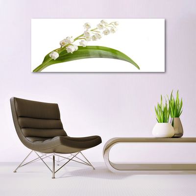 Image sur verre Tableau Fleurs floral blanc vert