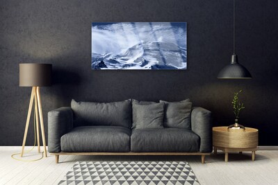 Image sur verre Tableau Montagnes paysage gris blanc