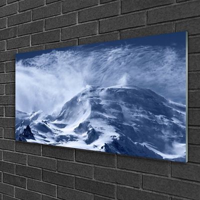 Image sur verre Tableau Montagnes paysage gris blanc