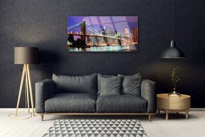 Image sur verre Tableau Pont ville architecture violet brun