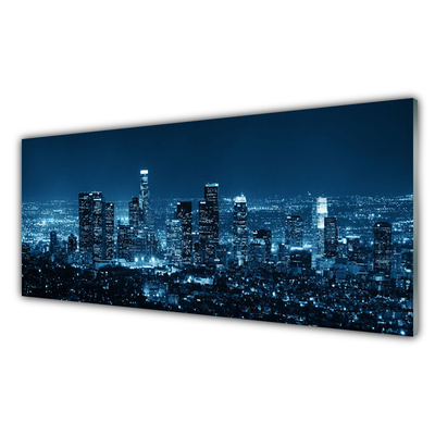 Image sur verre Tableau Ville bâtiments bleu noir