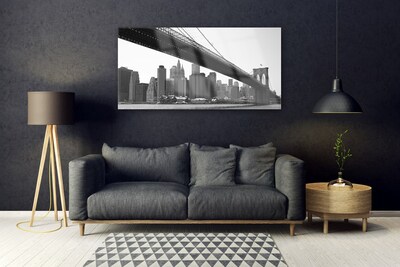 Image sur verre Tableau Pont ville architecture gris noir