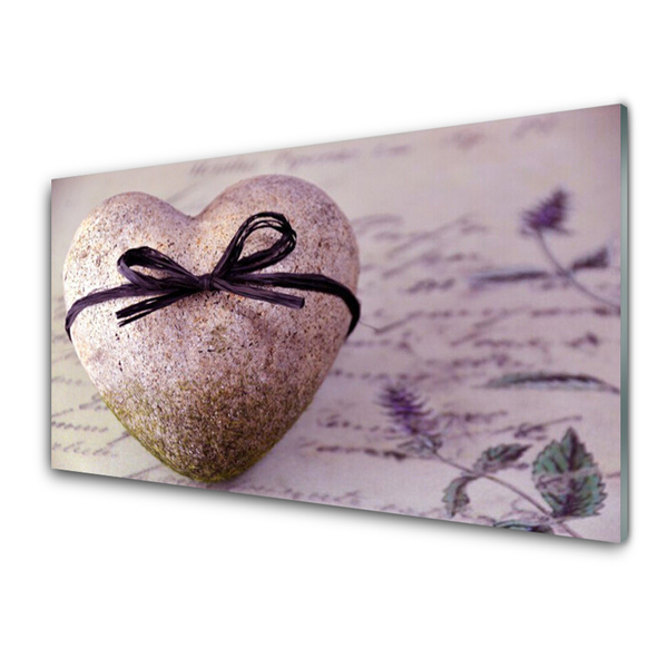 Image sur verre Tableau Cœur art gris or