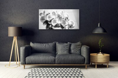 Image sur verre Tableau Fleurs floral gris