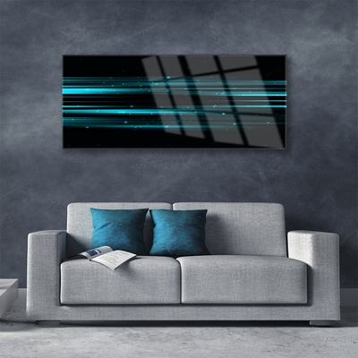 Image sur verre Tableau Abstrait art bleu noir