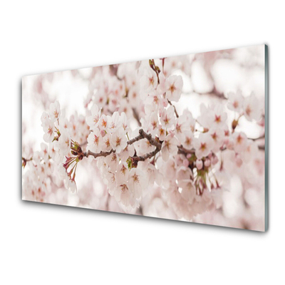 Image sur verre Tableau Fleurs floral blanc