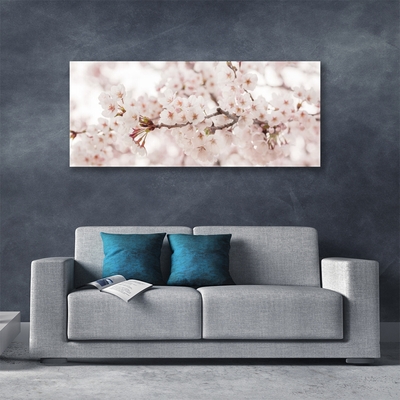 Image sur verre Tableau Fleurs floral blanc