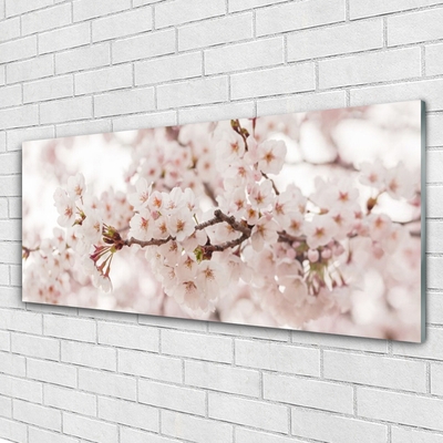 Image sur verre Tableau Fleurs floral blanc