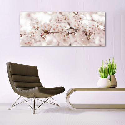 Image sur verre Tableau Fleurs floral blanc