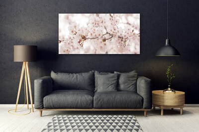 Image sur verre Tableau Fleurs floral blanc