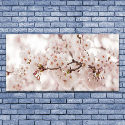 Image sur verre Tableau Fleurs floral blanc