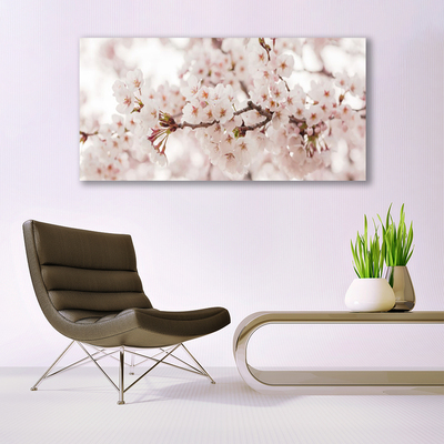 Image sur verre Tableau Fleurs floral blanc