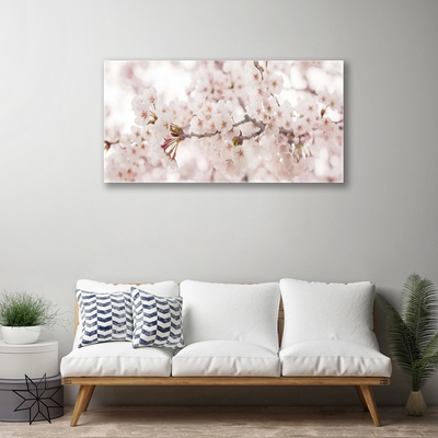 Image sur verre Tableau Fleurs floral blanc