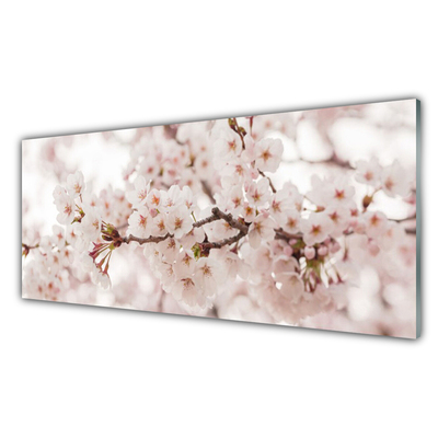 Image sur verre Tableau Fleurs floral blanc