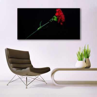 Image sur verre Tableau Fleur floral rouge vert