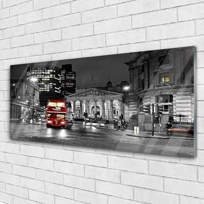 Image sur verre Tableau Ville bâtiments rouge gris