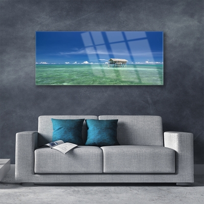 Image sur verre Tableau Mer paysage bleu