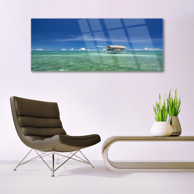 Image sur verre Tableau Mer paysage bleu