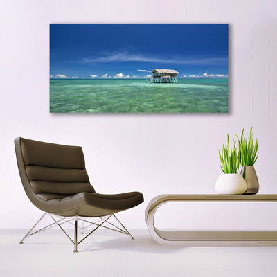 Image sur verre Tableau Mer paysage bleu