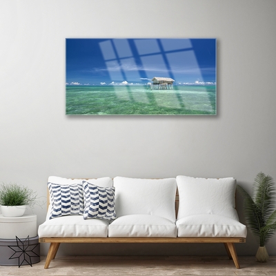 Image sur verre Tableau Mer paysage bleu