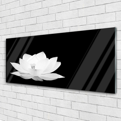 Image sur verre Tableau Fleur floral blanc