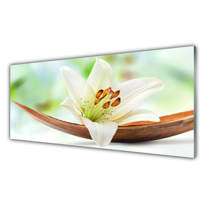 Image sur verre Tableau Fleur floral blanc