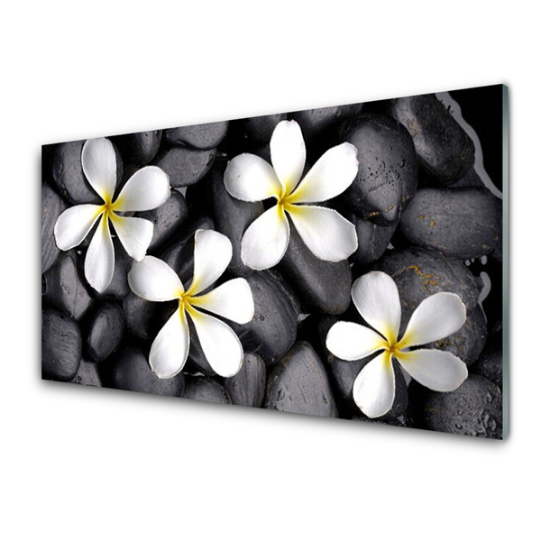 Image sur verre Tableau Fleurs floral blanc