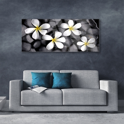 Image sur verre Tableau Fleurs floral blanc