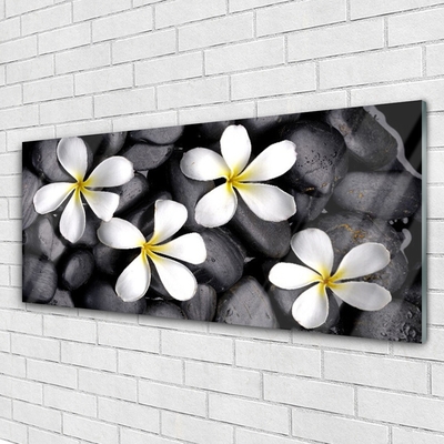 Image sur verre Tableau Fleurs floral blanc