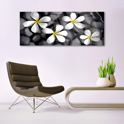 Image sur verre Tableau Fleurs floral blanc