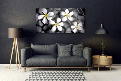 Image sur verre Tableau Fleurs floral blanc