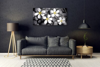 Image sur verre Tableau Fleurs floral blanc