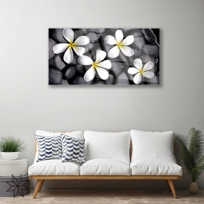 Image sur verre Tableau Fleurs floral blanc