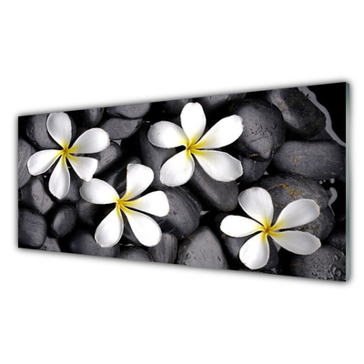 Image sur verre Tableau Fleurs floral blanc