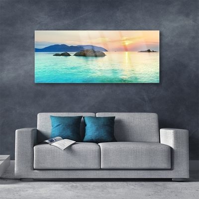 Image sur verre Tableau Mer paysage bleu