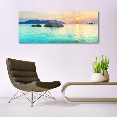 Image sur verre Tableau Mer paysage bleu