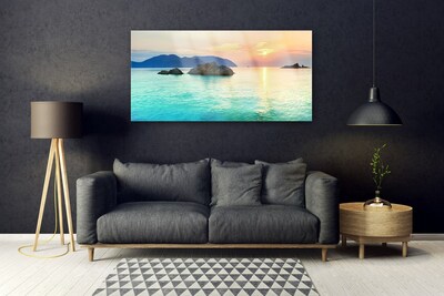 Image sur verre Tableau Mer paysage bleu