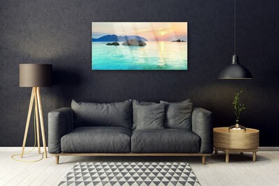 Image sur verre Tableau Mer paysage bleu