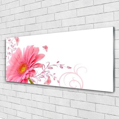 Image sur verre Tableau Fleur floral rose