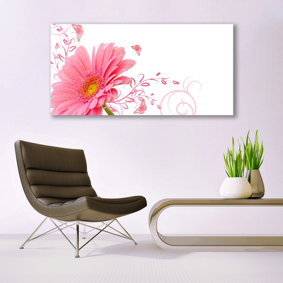 Image sur verre Tableau Fleur floral rose