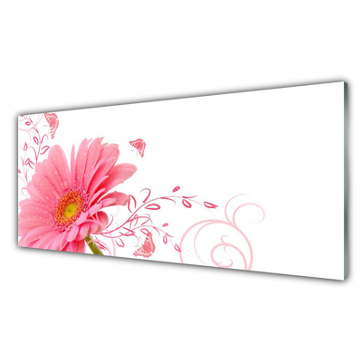 Image sur verre Tableau Fleur floral rose