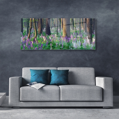 Image sur verre Tableau Forêt nature brun violet vert