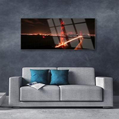 Image sur verre Tableau Pont architecture noir brun