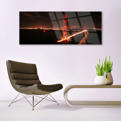 Image sur verre Tableau Pont architecture noir brun